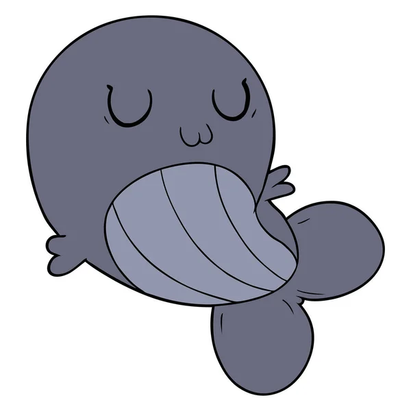 漫画クジラのベクトル図 — ストックベクタ