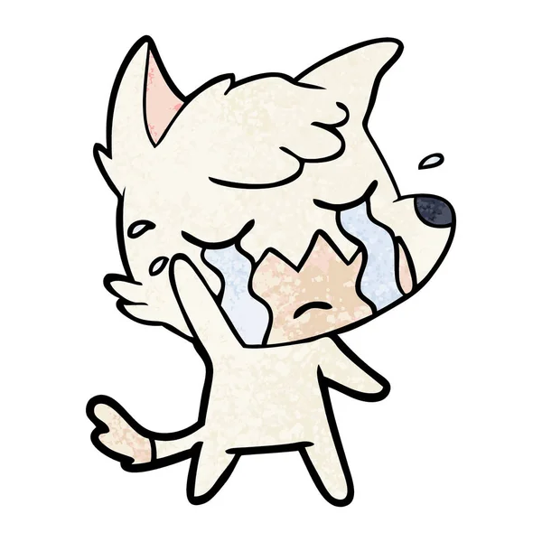 哭泣挥动的狐狸动画片 — 图库矢量图片