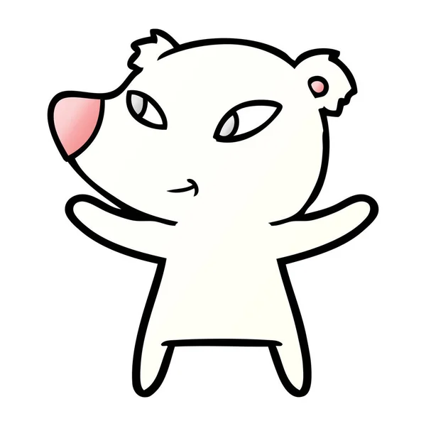 Vector Illustration Polar Bear Cartoon — 스톡 벡터