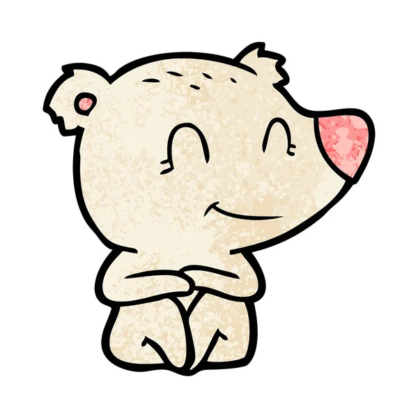 Polar Bear Cartoon Glimlachen — Stockvector