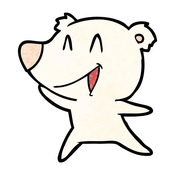 Polar Bear Cartoon Lachen — Stockvector