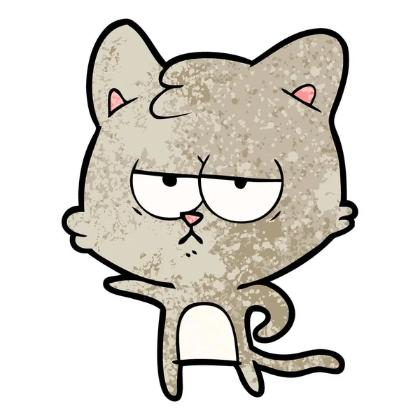 Vector Ilustración Aburrido Gato Dibujos Animados — Vector de stock