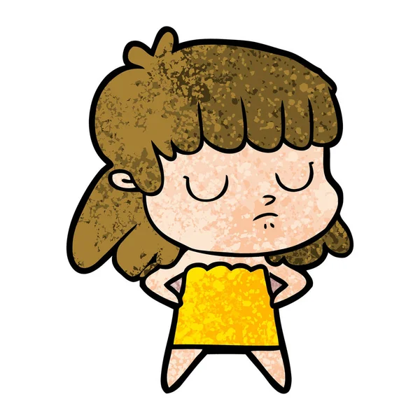 Vectorillustratie Van Cartoon Onverschillig Vrouw — Stockvector