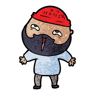 mutlu sakallı adam vektör çizim