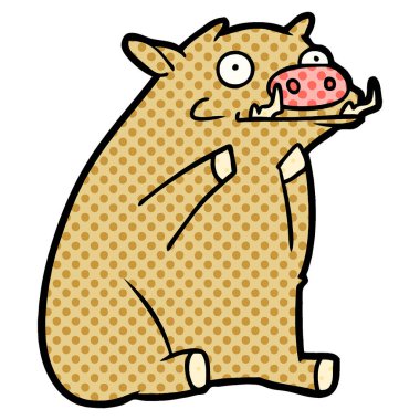 Çizgi film domuzunun vektör çizimi