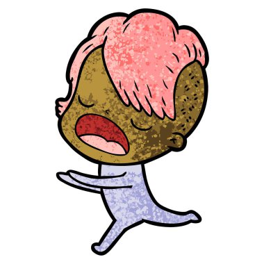 konuşuyor karikatür serin hippi kız