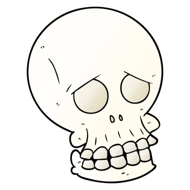 vektör çizim karikatür kafatası