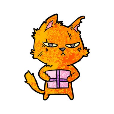 vektör çizim zor karikatür kedi