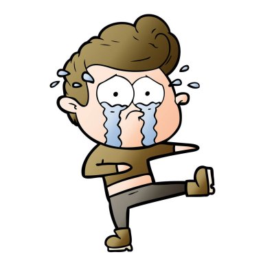 vektör çizim karikatür ağlayan dansçı