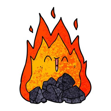 kömür ateş yanan çizgi film