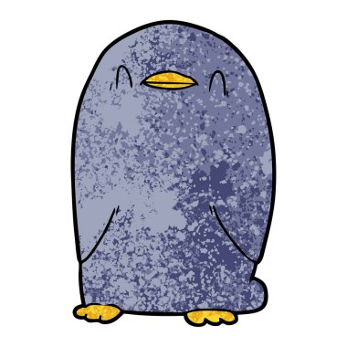 mutlu karikatür penguen vektör çizim