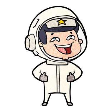 vektör çizim karikatür gülen astronot