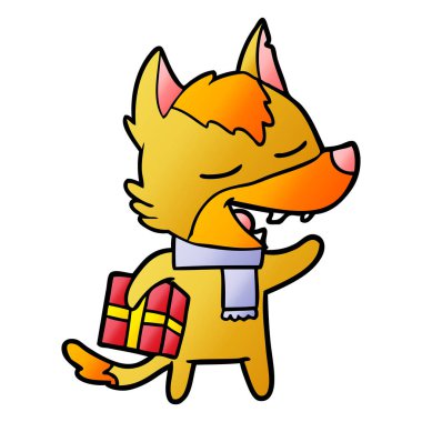 Tilki çizgi film karakteri ile hediye