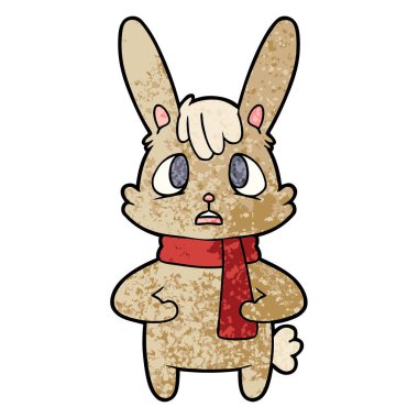 endişeli karikatür tavşan vektör çizim