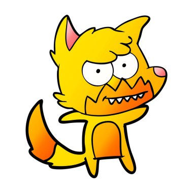 Tilki çizgi film karakteri vektör çizim