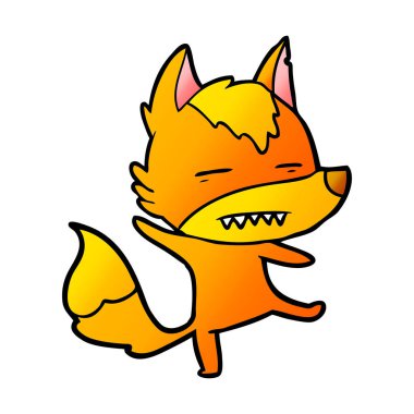 Tilki çizgi film karakteri vektör çizim