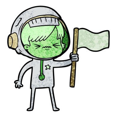 vektör çizim karikatür astronot kadın