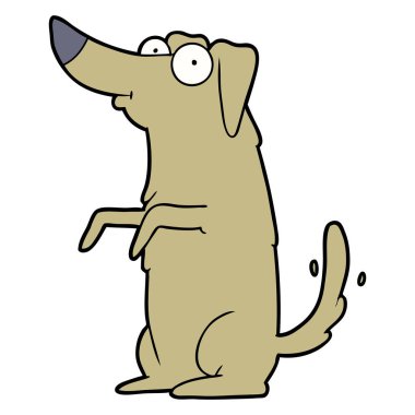 Vektör çizim karikatür mutlu köpek