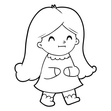vektör çizim karikatür mutlu kız