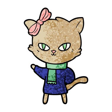 Çizgi film kedisinin vektör çizimi