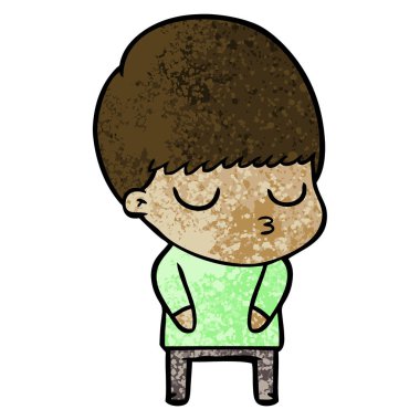 vektör çizim karikatür sakin çocuk