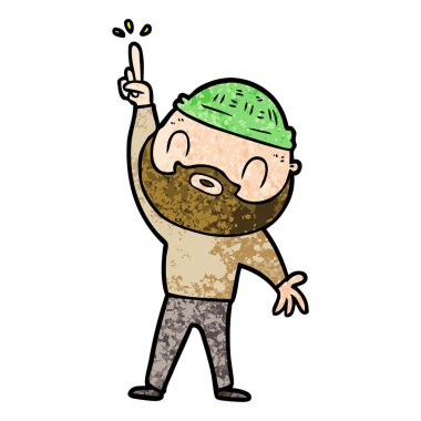 vektör çizim karikatür sakallı adam