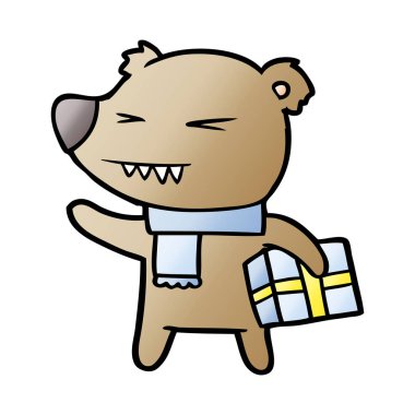 çizgi film chraracter hediye ile ayı