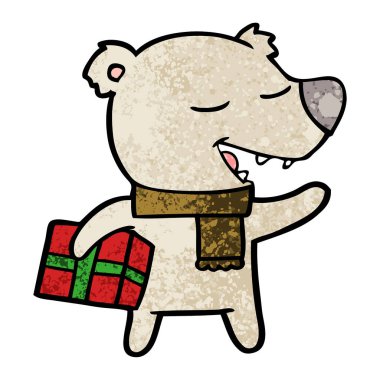 çizgi film ayı ile hediye