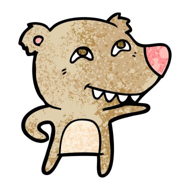 Diş gösterilen çizgi film ayı