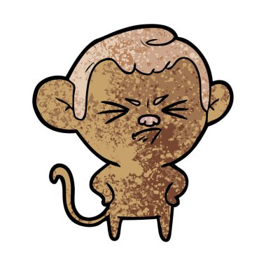 vektör çizim karikatür rahatsız maymun