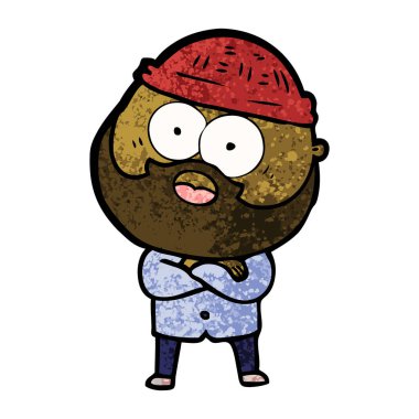 vektör çizim karikatür sakallı adam