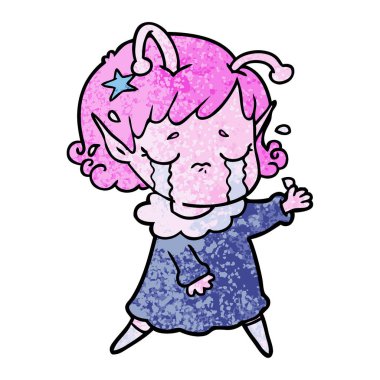 ağlayan uzaylı kız çizgi film