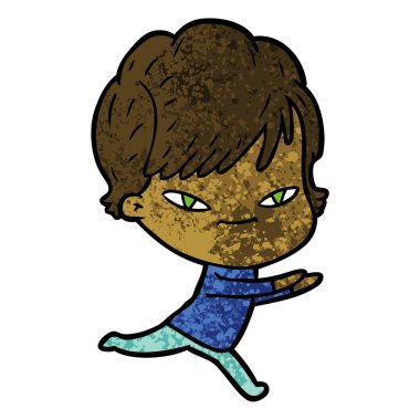 vektör çizim karikatür mutlu kadın