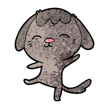 mutlu karikatür dans eden köpek