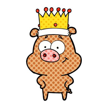 mutlu karikatür domuz vektör çizim