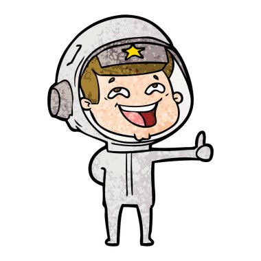 vektör çizim karikatür gülen astronot