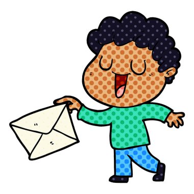 çizgi film adam ile mektup