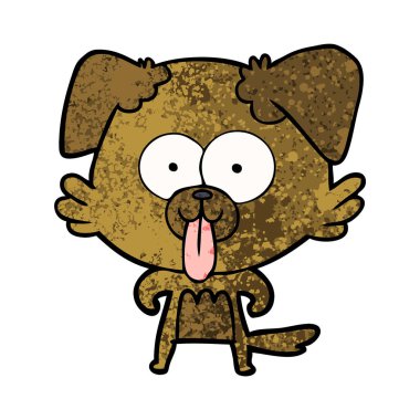 yapışkanlık dışarı dil ile karikatür köpek