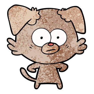 vektör çizim gergin köpek çizgi film