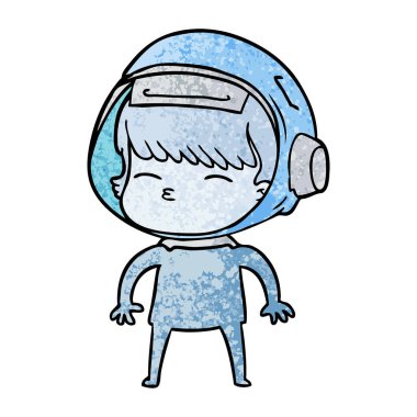 vektör çizim karikatür meraklı astronot