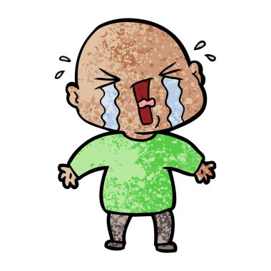 çizgi film ağlayan kel adam