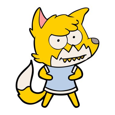 Tilki çizgi film karakteri vektör çizim