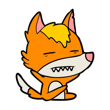 Tilki çizgi film karakteri vektör çizim