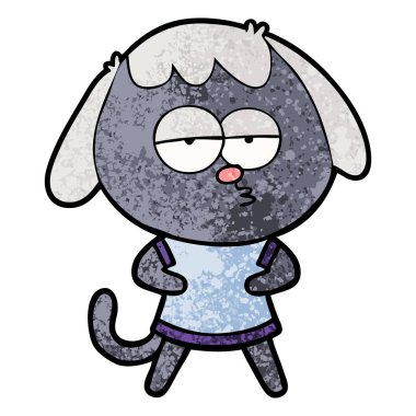 sıkılmış vektör çizim karikatür köpek