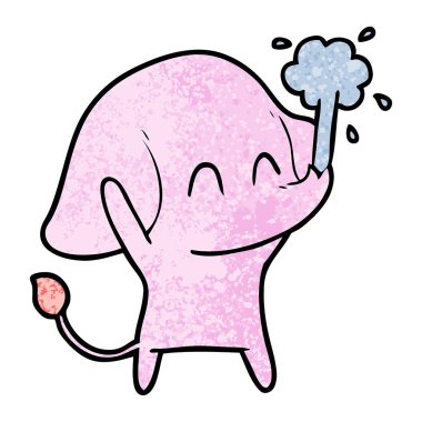 vektör çizim sevimli çizgi fil