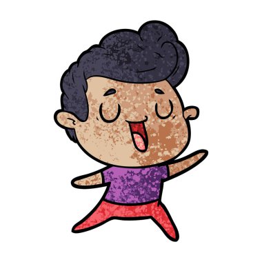 mutlu çizgi film adam vektör çizim