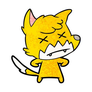 Tilki çizgi film karakteri vektör çizim