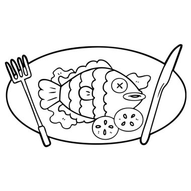 Çizgi film balıklarının vektör çizimi