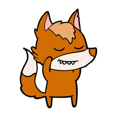 Tilki çizgi film karakteri vektör çizim