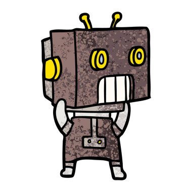 Çizgi film robotunun vektör çizimi 